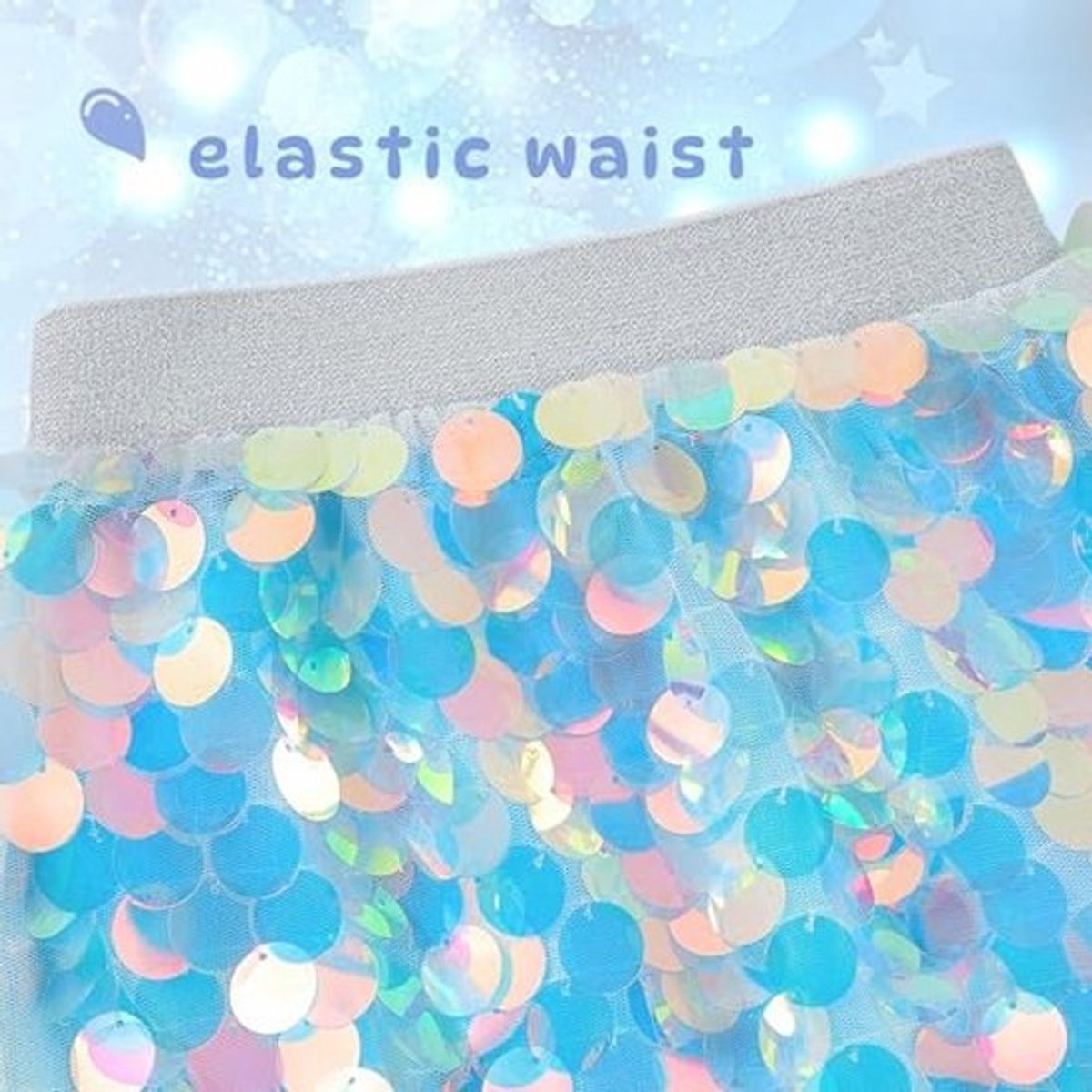 Pailletten Zeemeerminrok voor Meisjes - Elastische Taille, Comfortabele Pasvorm, Perfect voor Feesten en Strand