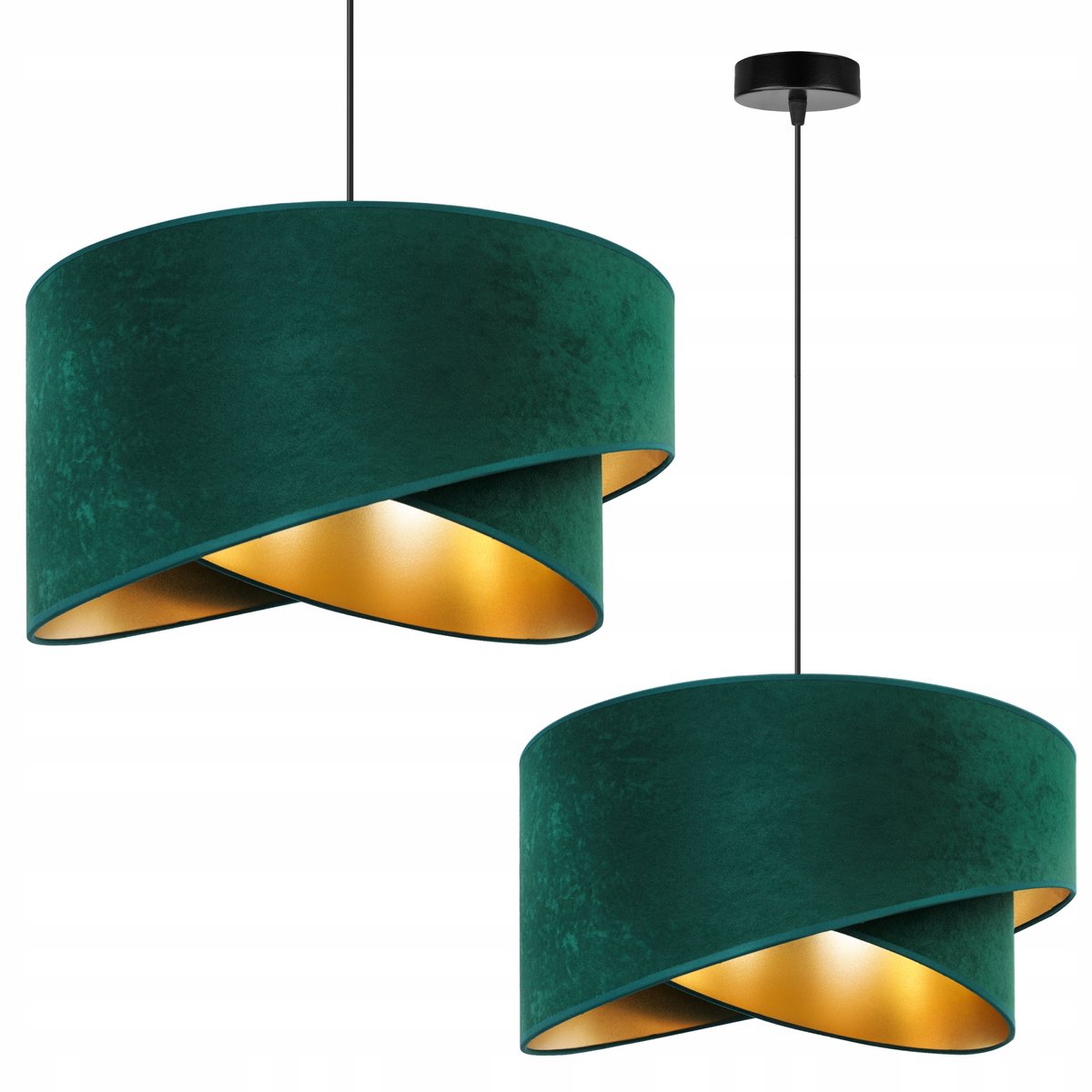 Luxe Plafondlamp Goud Fluweel Groen - Stijlvolle Hanglamp