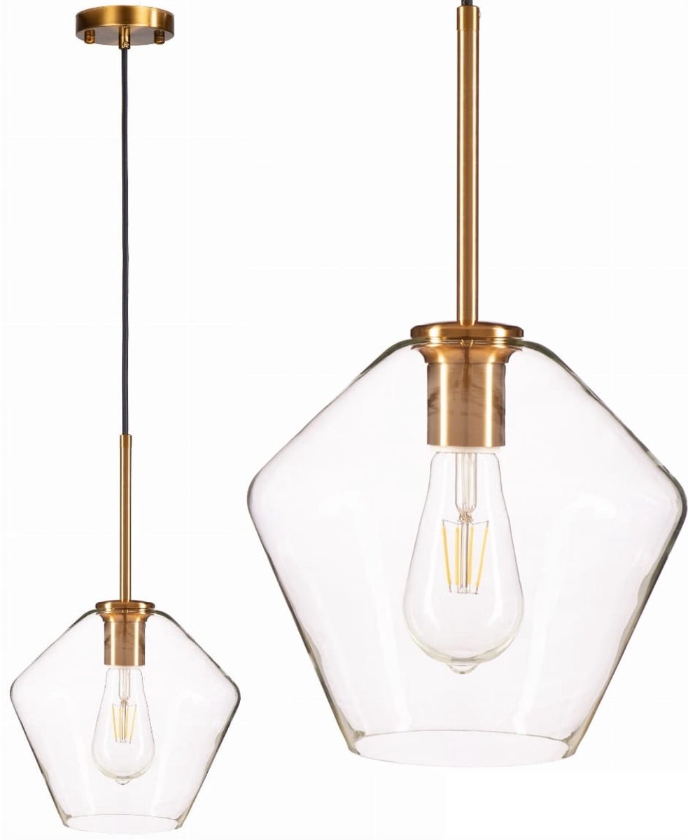 Glazen Hanglamp PARIS Klein - Transparant & Goud