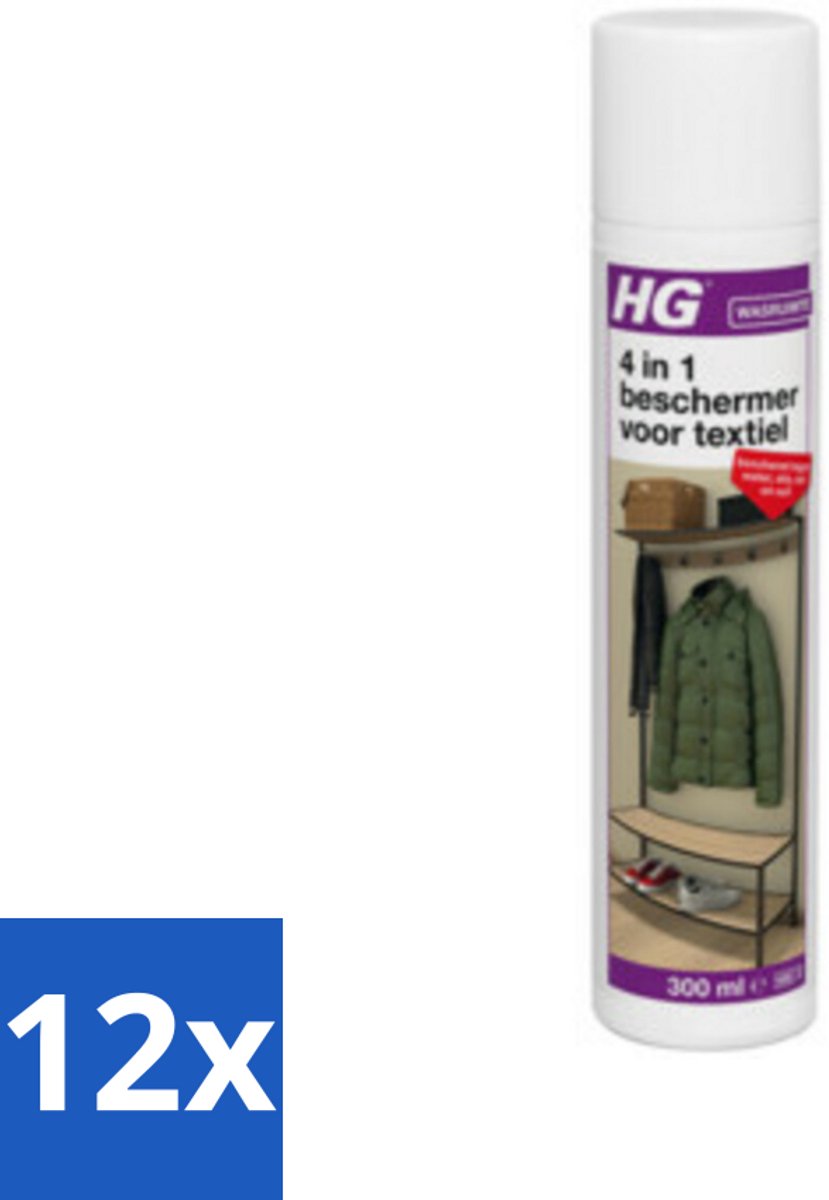 12 x HG 4 in 1 Beschermer Voor Textiel 300 ml - Textielbeschermer - Vlekkenwerend - Waterafstotend - Stofbescherming - HG