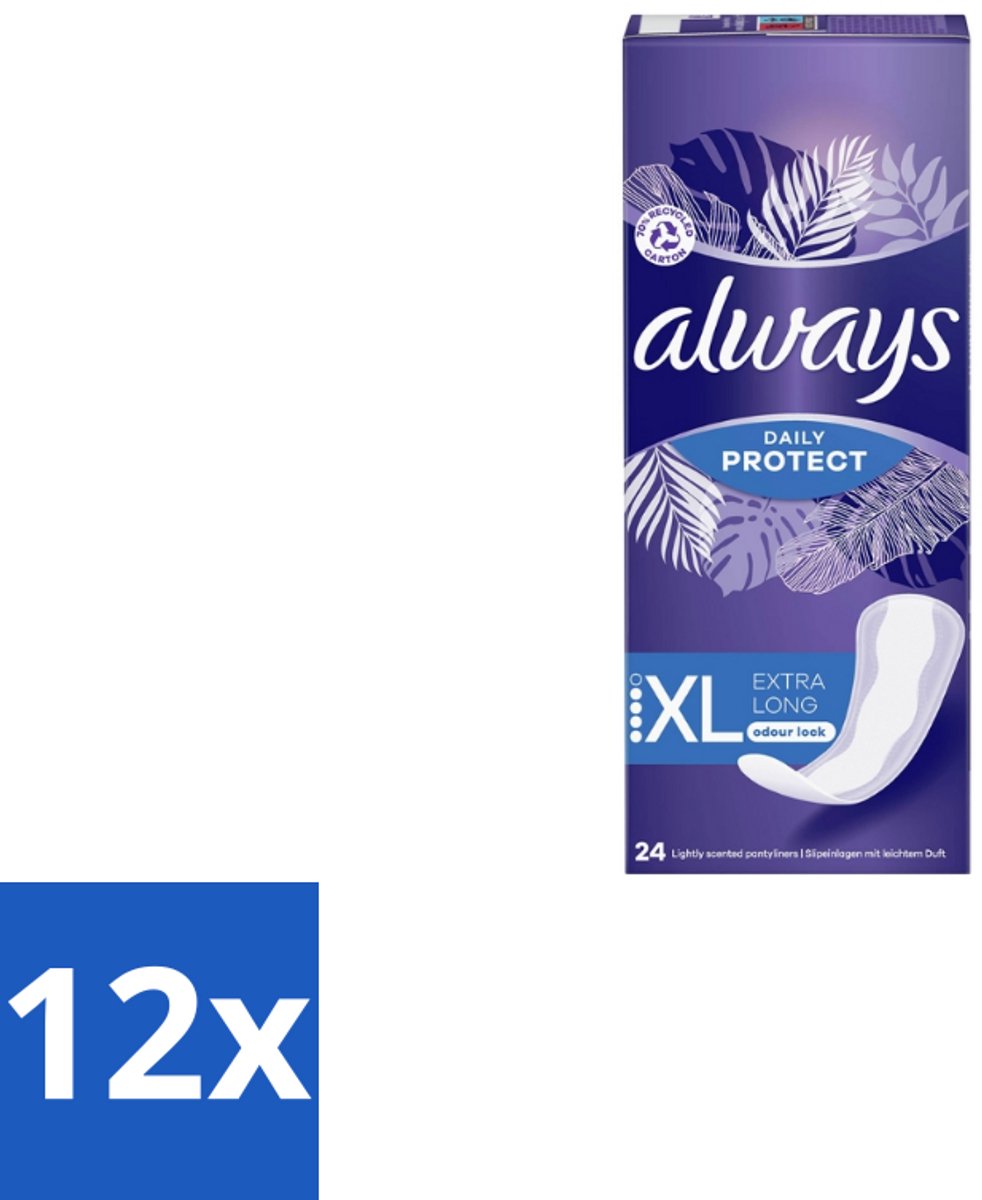 Always – Inlegkruisjes – Extra Long – 24 Inlegkruisjes - Voordeelverpakking - 12 stuks