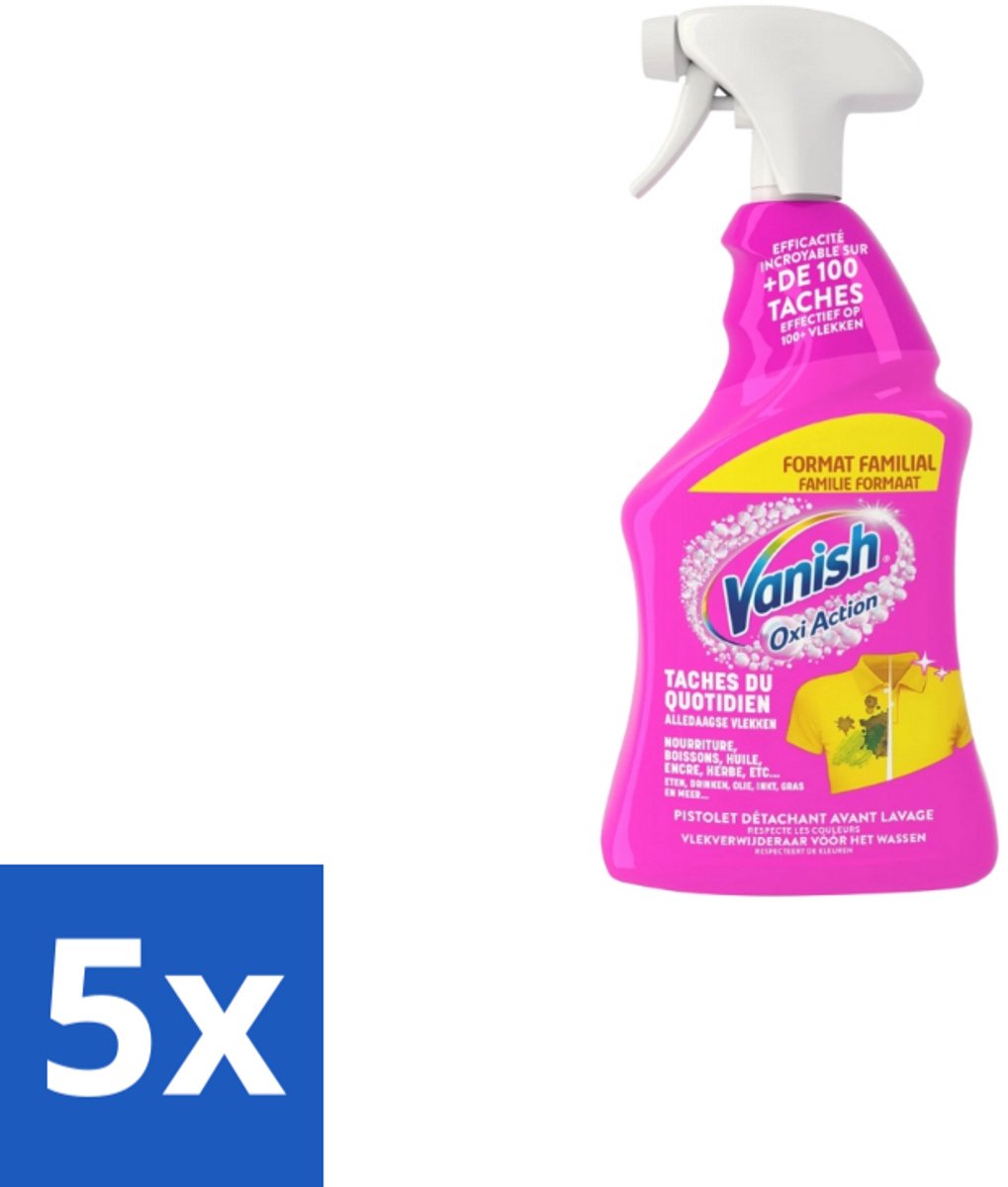 Vanish – Vlekverwijderaar Spray – Oxi Action 4-in-1 – 940 ml - Bulkverpakking - 5 stuks