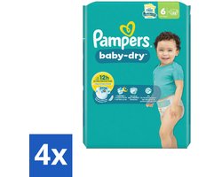 4 x Pampers – Luiers – Baby Dry Maat 6 – 22 Luiers - Baby Luier - Droge Luier - Luier Voor Baby - Luier Maat 6 - Lekbescherming