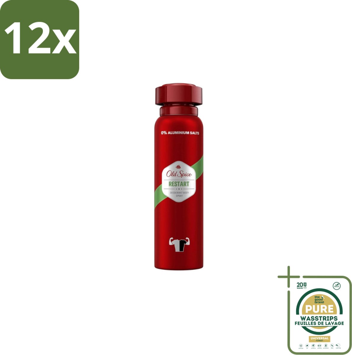 Old Spice – Deospray – Restart – 150 ml - Voordeelverpakking - 12 stuks - Energie - Geur