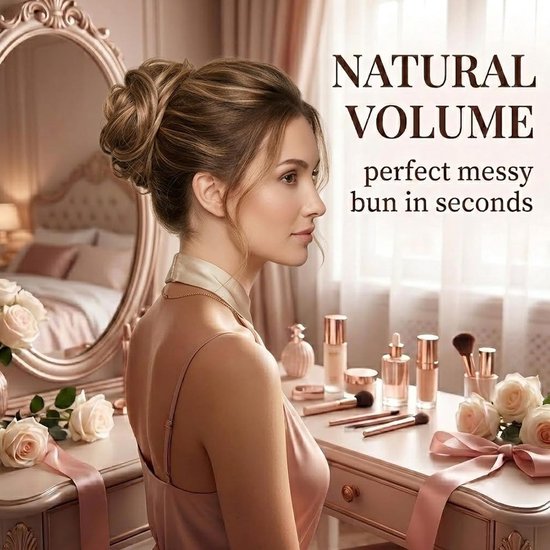 Natuurlijke valse haarknot met elastiek voor dames, eenvoudig te stylen, gladde synthetische haarverlengingen voor extra volume en een trendy look, kleur 12H24 — afbeelding 5