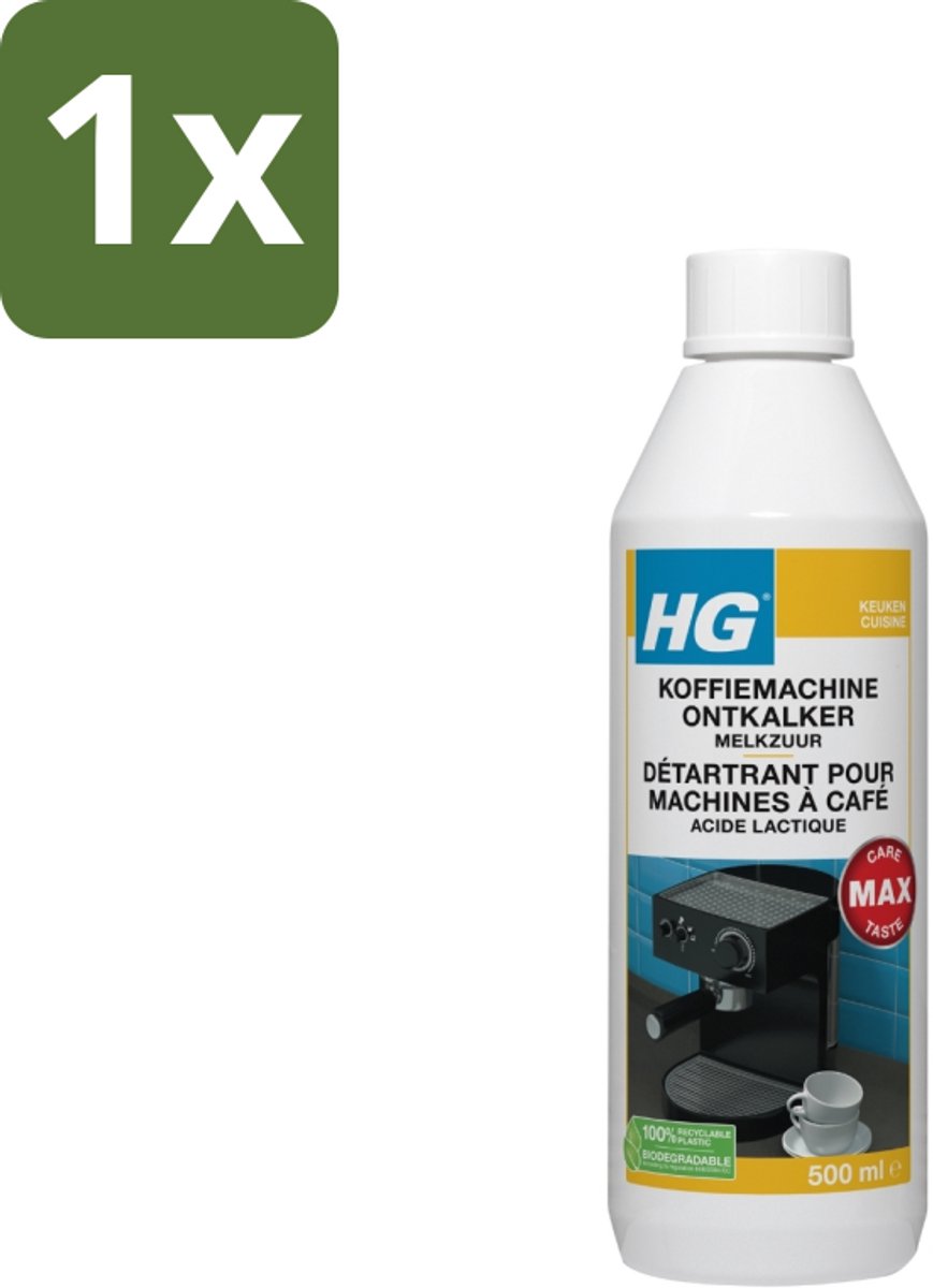 1 x HG Koffiemachine Ontkalker Melkzuur 500 ml - Koffiemachine Ontkalker - Melkzuur Ontkalker - Espresso Machine Ontkalker - Padkoffiemachine Ontkalker - Kalkverwijdering