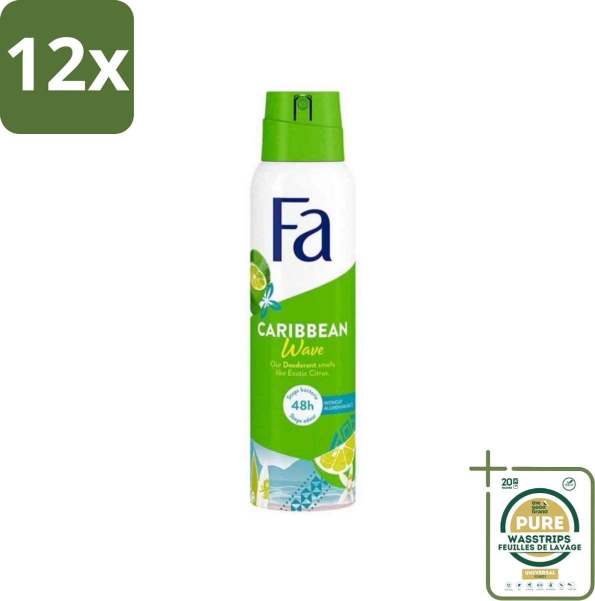 Fa Deodorant Spray Lime Squeeze 150 ml - Voordeelverpakking - 12 stuks - Citroen deodorant - Langdurige bescherming