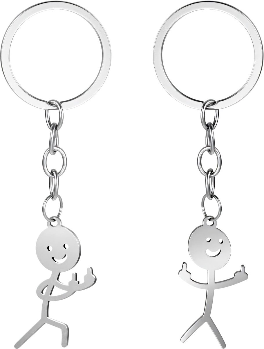 Ouligay Middelvinger sleutelhanger, grappig middelvinger, cadeau voor vrouwen, adventskalender, vulling 2025 - ShopVlot