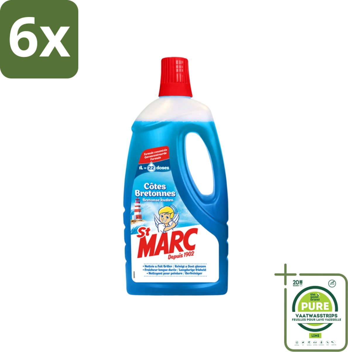 St. Marc - Allesreiniger - 22 Dossissen - 1L - Voordeelverpakking - 6 stuks - Allesreiniger - Schoonmaakmiddel