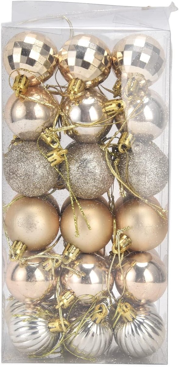 36 stuks onbreekbare kerstballen ornamenten voor kerstboomdecoratie en feestelijke versiering