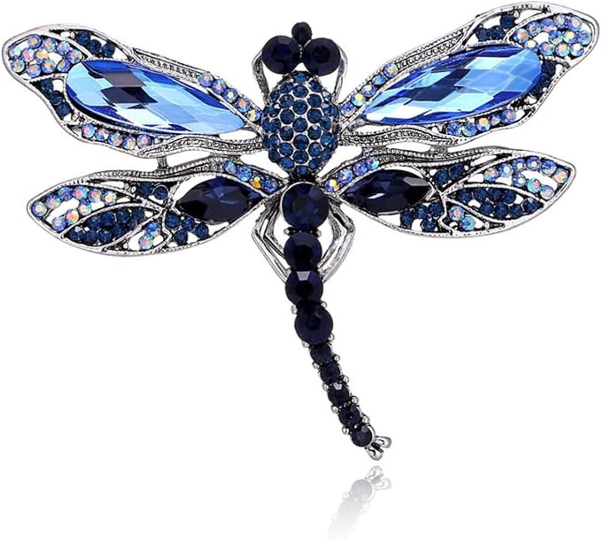 Broche met Kristallen - Blauwe Libelle Speld voor Dames - Elegante Mode Sieraad voor Kleding - Perfect Cadeau voor Vrouwen en Meisjes