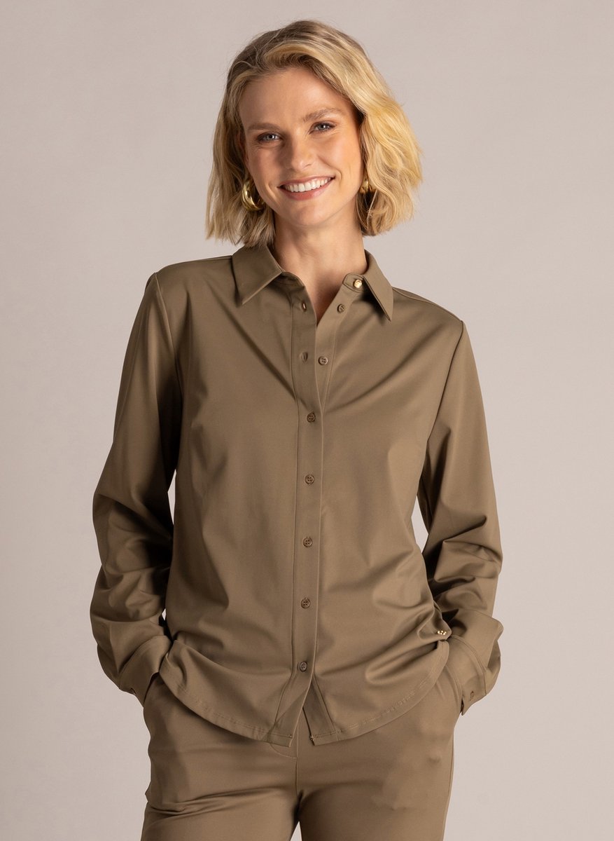 YEST Ofira Essential Tops - Grey Olive - maat 44