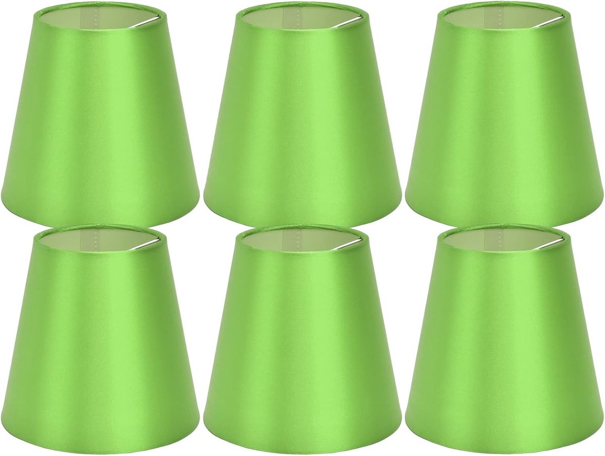 Kleine Lampenkappen Set van 6, Clip-On E14 Vervangende Lampenkappen voor Tafel-, Wand- en Plafondlampen, Ideaal voor Kroonluchters en Decoratie, 3.7x5.6x5.1in