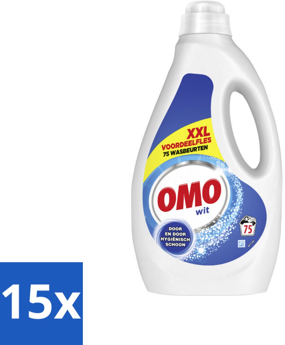 OMO – Vloeibaar Wasmiddel – Wit XXL – 75 Wasbeurten - Bulkverpakking - 15 stuks
