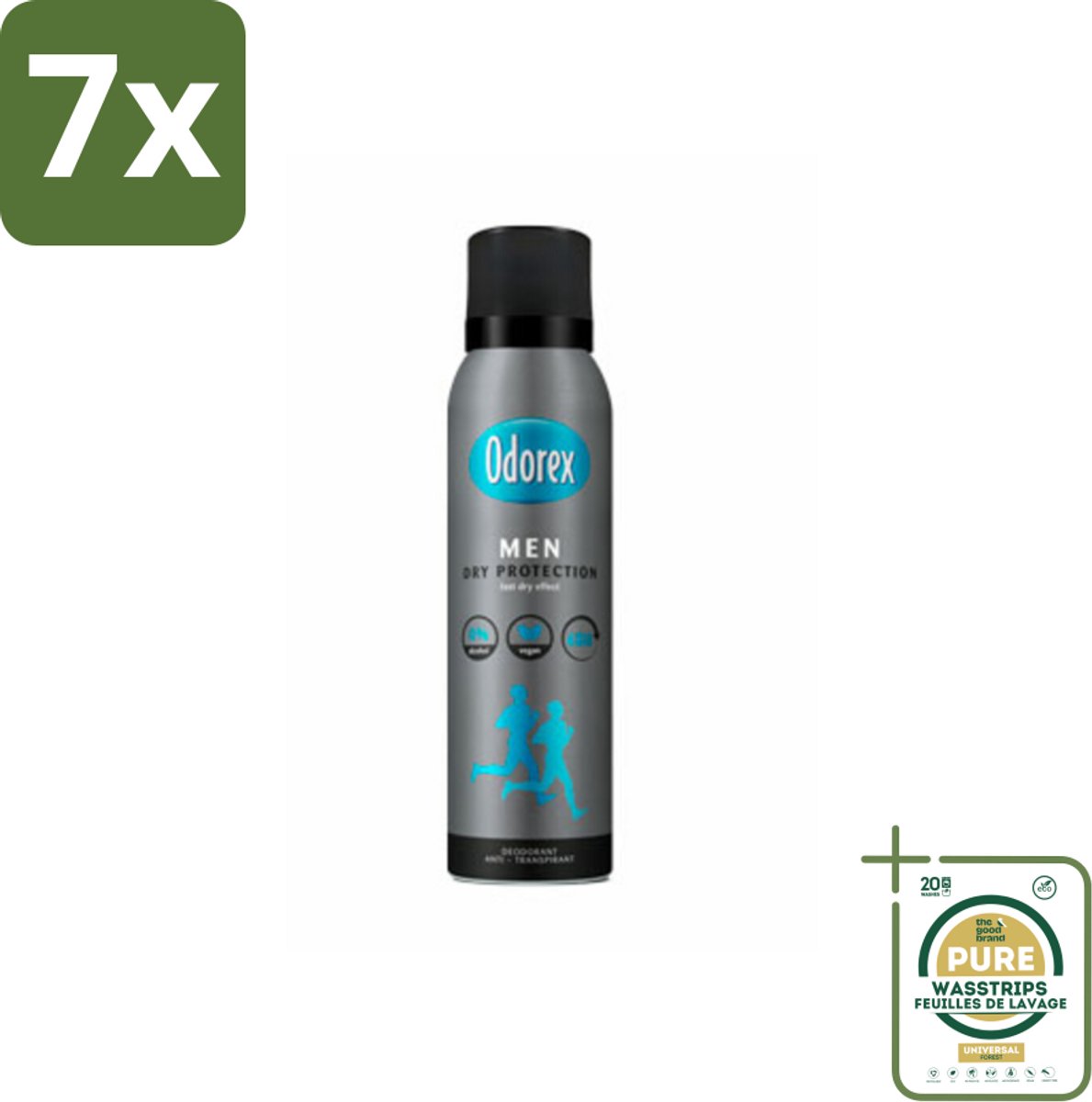 7 x Odorex Men - Deodorant Spray - Dry Protection - Langdurige Frisheid - 150 ml - Grootverpakking - Mannelijke Deodorant Spray - Langdurige Frisheid - Zweetbescherming - Oksel Droog - Deospray Voor Mannen
