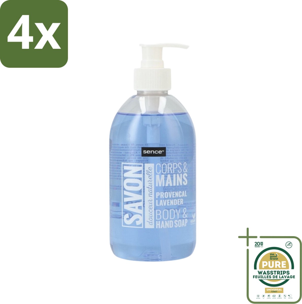 Sence - Provencal Lavendel - Handzeep - Savon - 500 ml - Voordeelverpakking - 4 stuks - Vloeibare Handzeep - Handzeep Provencal Lavendel