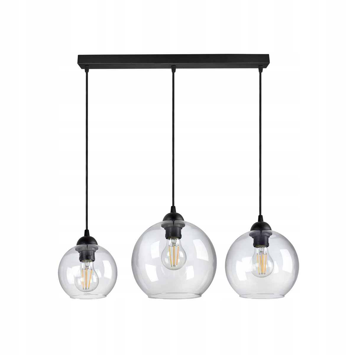 Moderne Hanglamp met Transparante Glazen Bollen, Merkloos