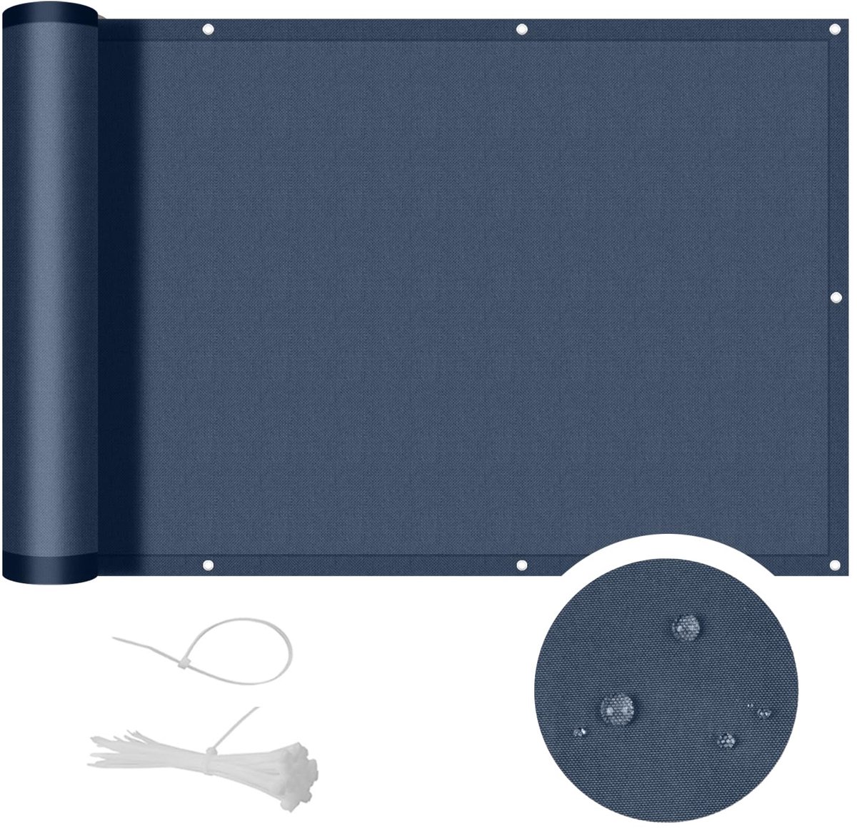 Cool Area Balkonscherm balkonbekleding 0.9x6m, Grey-Blue - ShopVlot