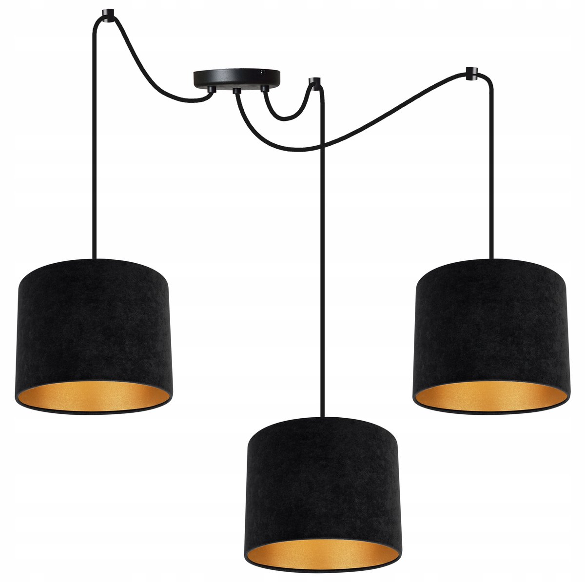 Luxe hanglamp goud velours cape, stijlvolle spinnenlamp