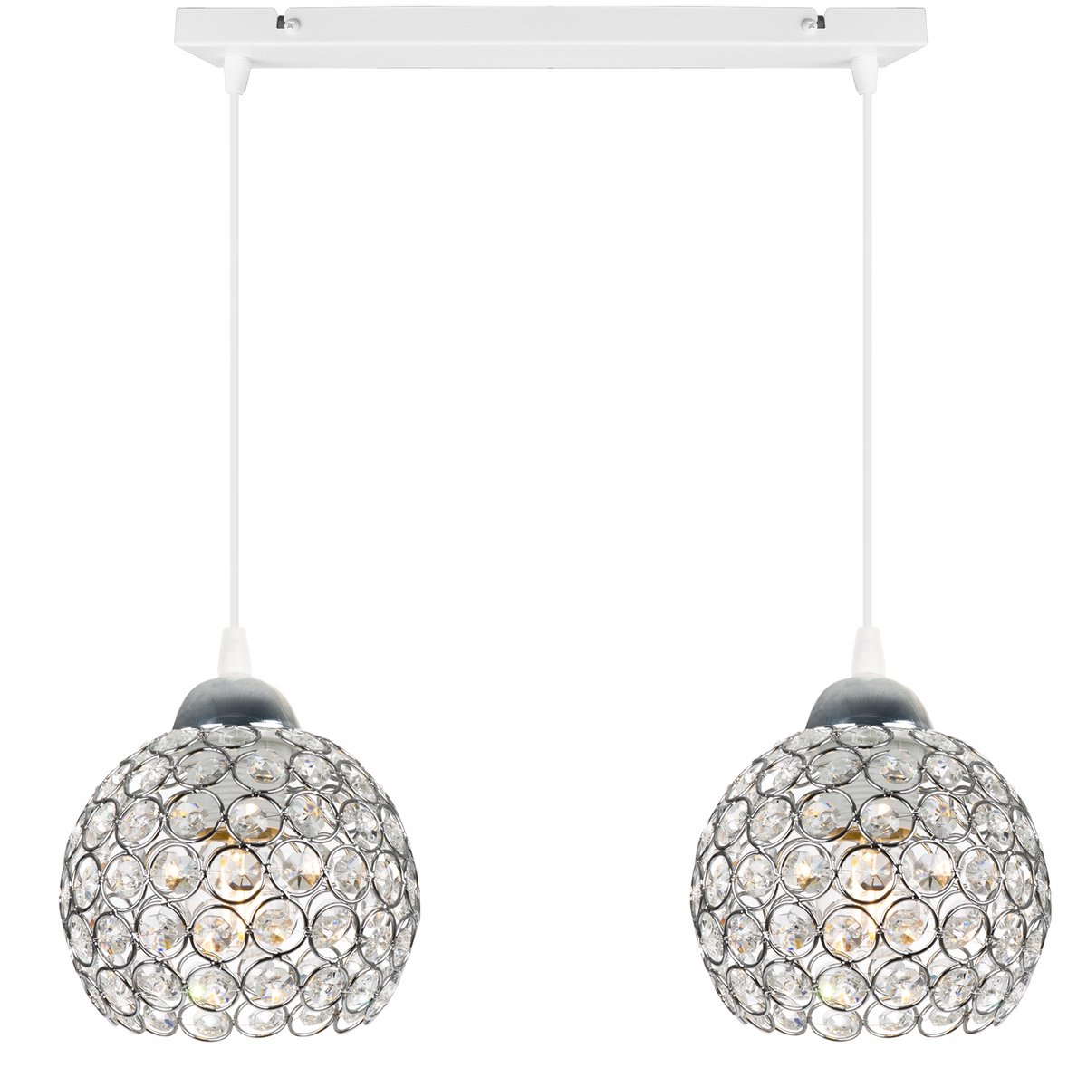 Merkloze Kristallen Plafondlamp - Chroom, Glamour Stijl