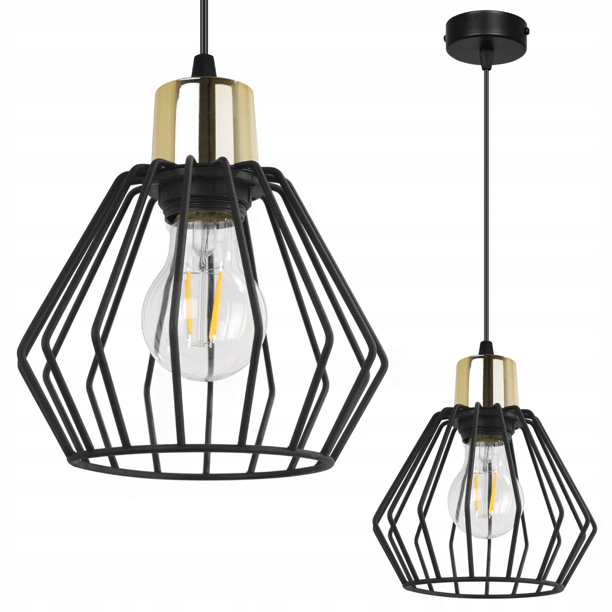 Nuvola Hanglamp Zwart/Goud E27 Modern Glamour Stijl