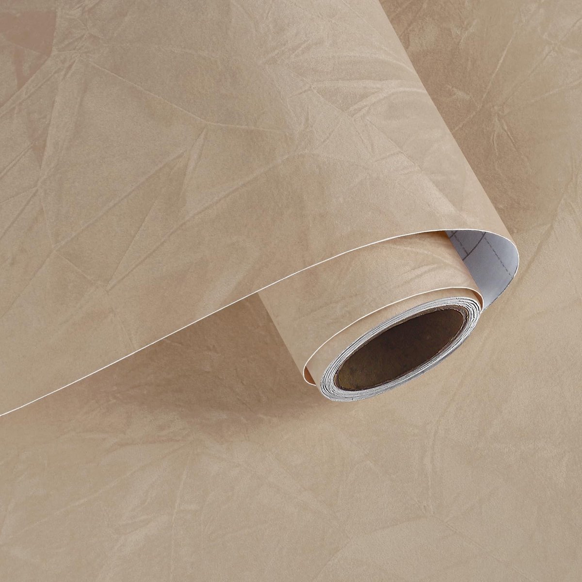Elzusha - Beige Bruin Velours Behang 40cm x 200cm Zelfklevend