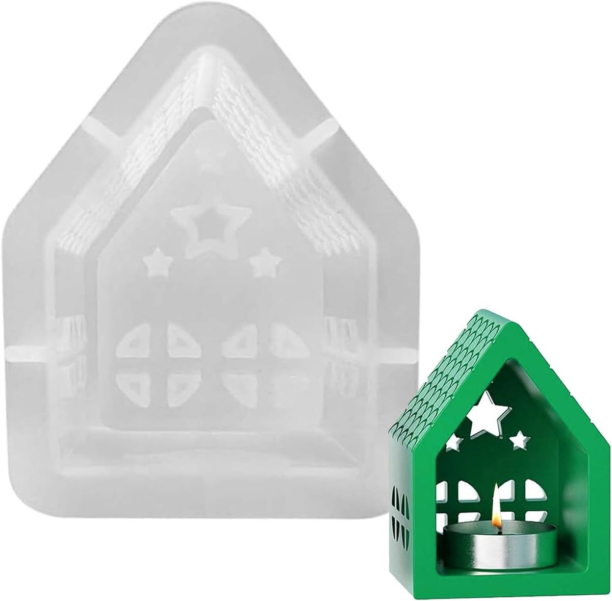 Siliconen Gietvorm voor Huis met Ster - DIY Gietvormen voor Kaarsen, Zeep en Decoratie voor Kerst en Pasen