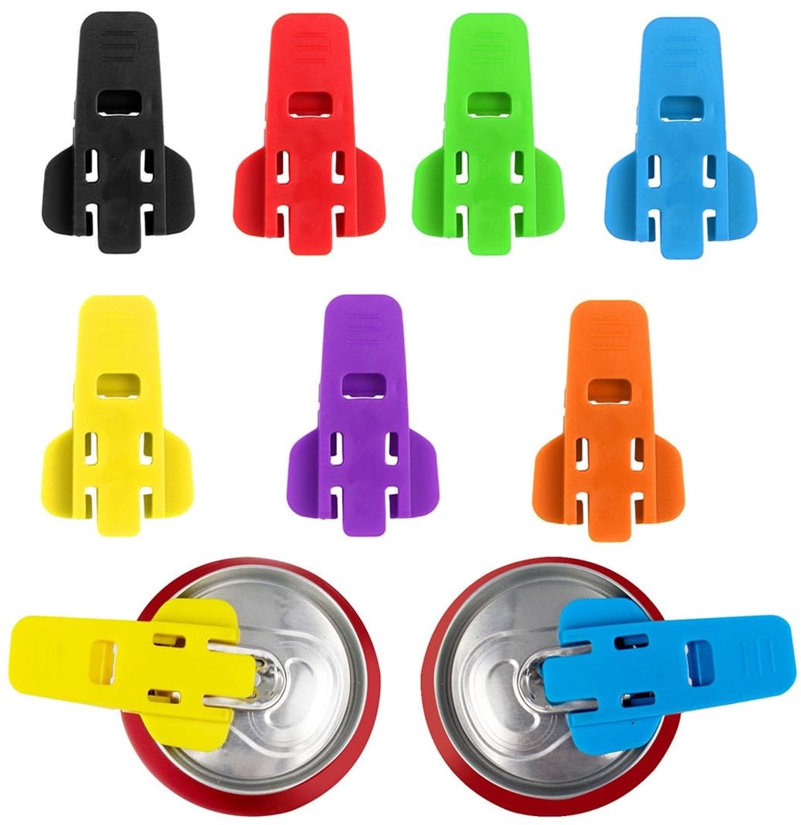 Elzusha - Set van 7 Handmatige Blikopeners en Dekselhouders