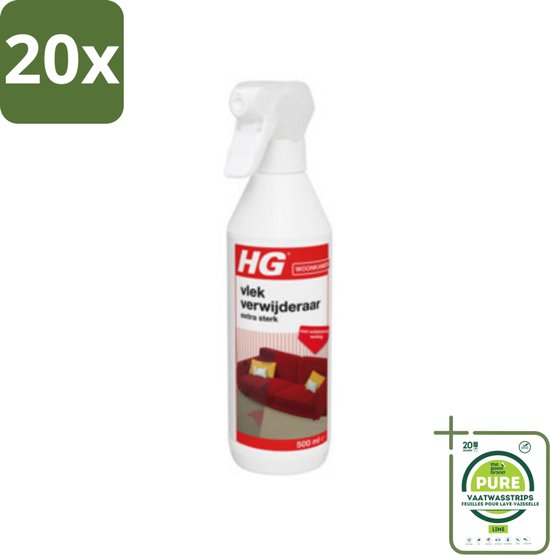20 x HG Vlekverwijderaar Extra Sterk 500 ml - Grootverpakking - Vlekkenverwijderaar - Hardnekkige Vlekken - Tapijt Schoonmaken - Meubelstof Schoonmaken - Autobekleding Schoonmaken