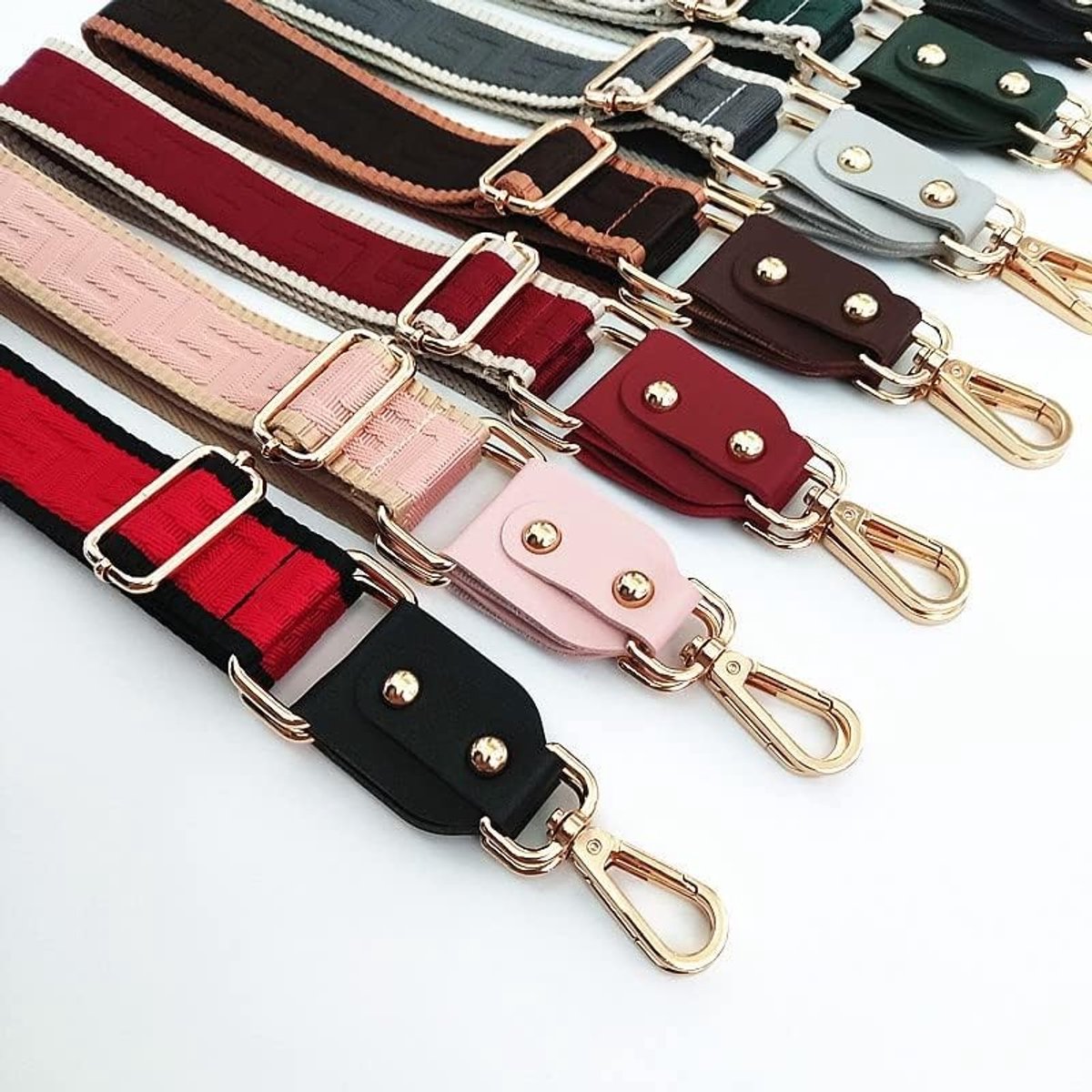 Verstelbare Schouderband voor Tassen, Breipatroon, 80-130 cm, 3.8 cm Breed, Draagband voor Handtassen en Accessoires in Rood