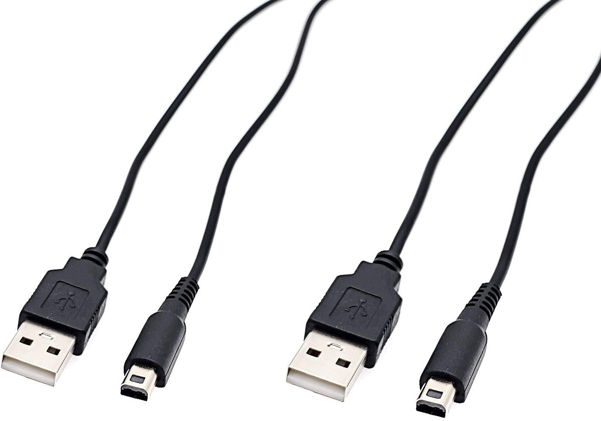 Elzusha - 2 Stuks Vervangende Oplaadkabels voor Nintendo 3DS