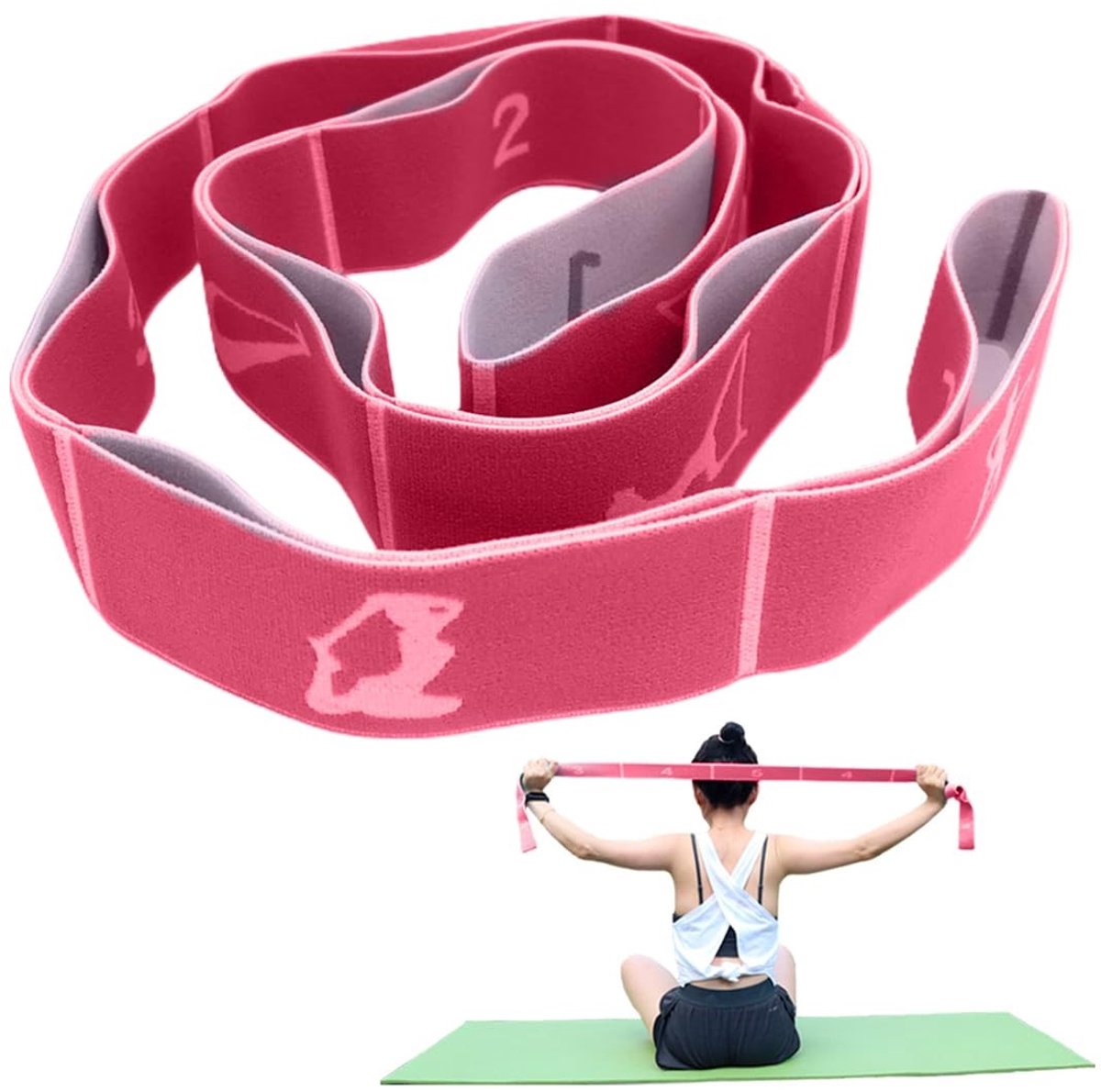 Elzusha - Yoga Stretchband met 9 Lussen voor Krachttraining