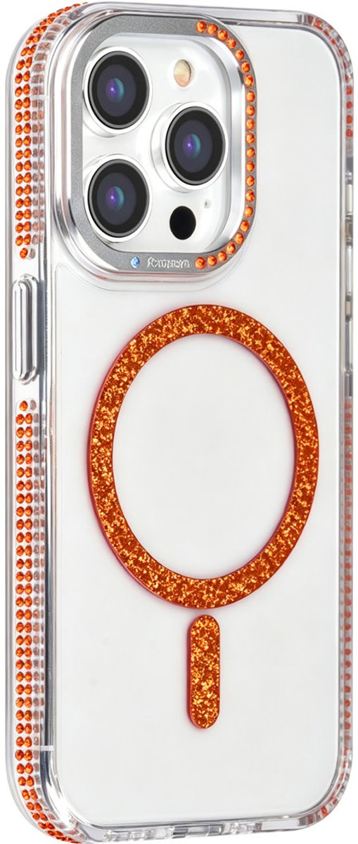 TUNIQ telefoonhoesje voor Apple iPhone 15 Pro - Diamond MagSafe TPU+PC - Oranje