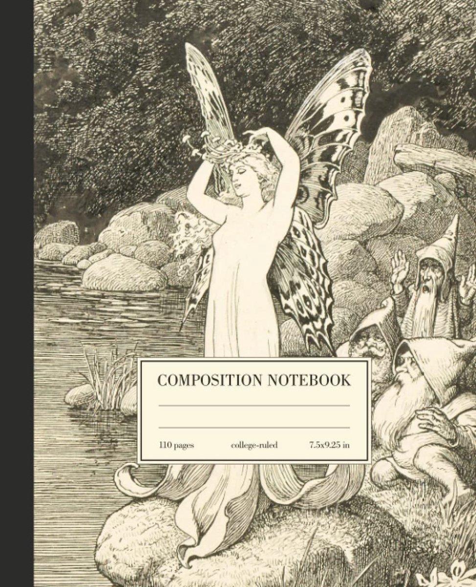 Composition Notebook College Ruled: Fairy & Elves Vintage Illustration - ShopVlot