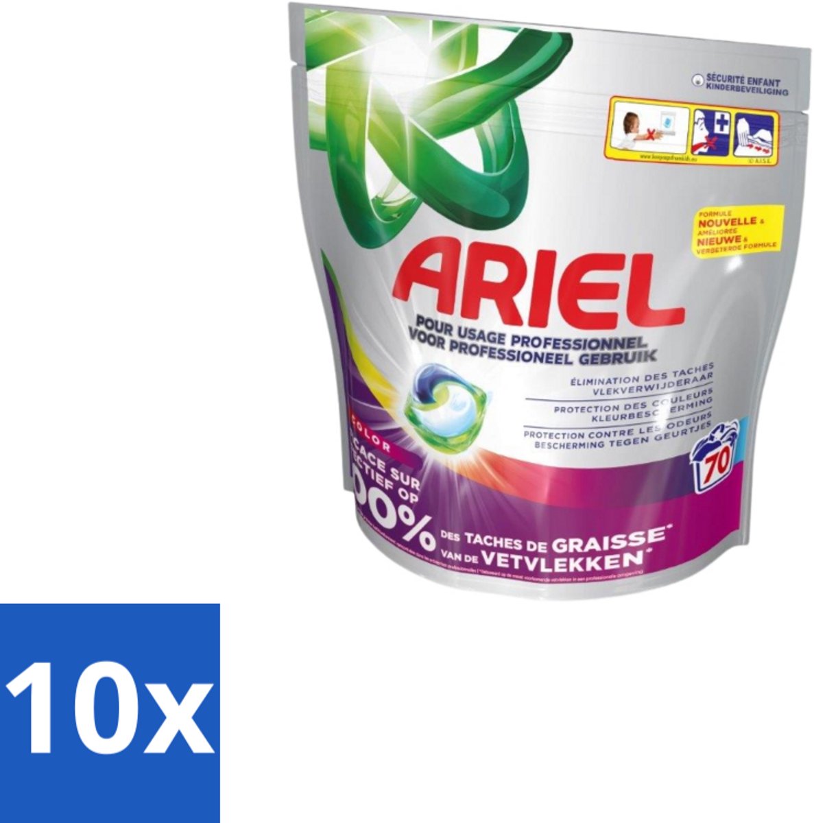 Ariel – Wasmiddel Pods – All-in-1 Color – Kleurbehoud – 70 wasbeurten - Bulkverpakking - 10 stuks