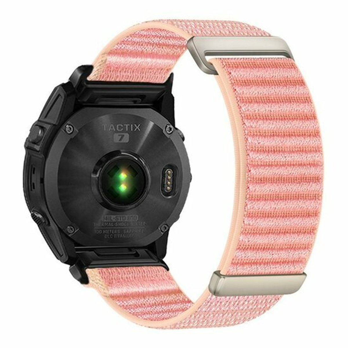 By Qubix - Geschikt voor Garmin bandje - 22mm Quickfit - Nylon Sport Loop bandje - Roze - Geschikt voor Garmin Fenix 9 / 9 pro - 47mm