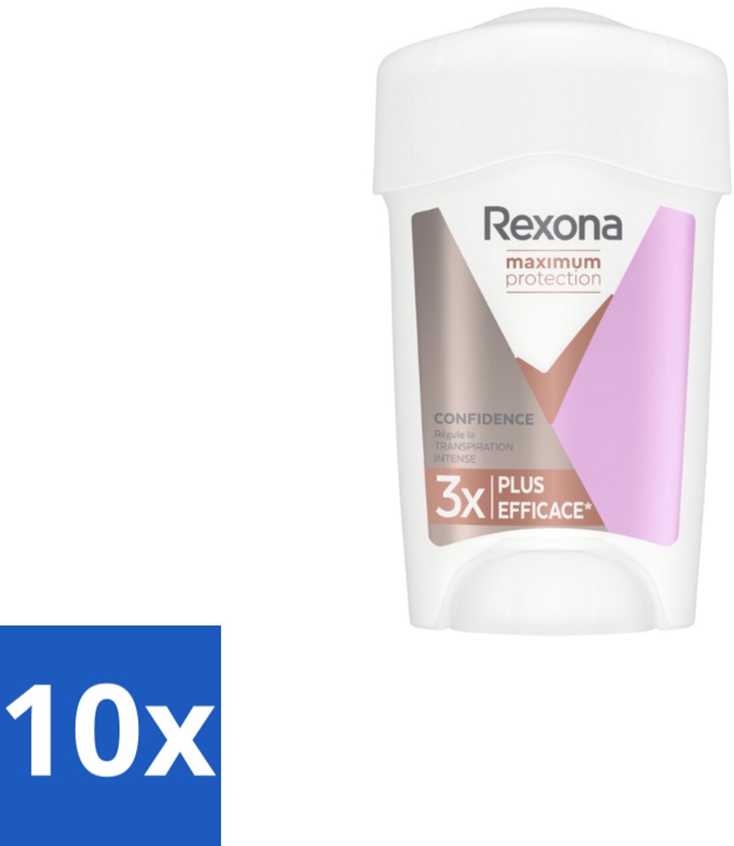 Rexona Deodorant Anti-transpirant Stick Confidence 45 ml - Bulkverpakking - 10 stuks