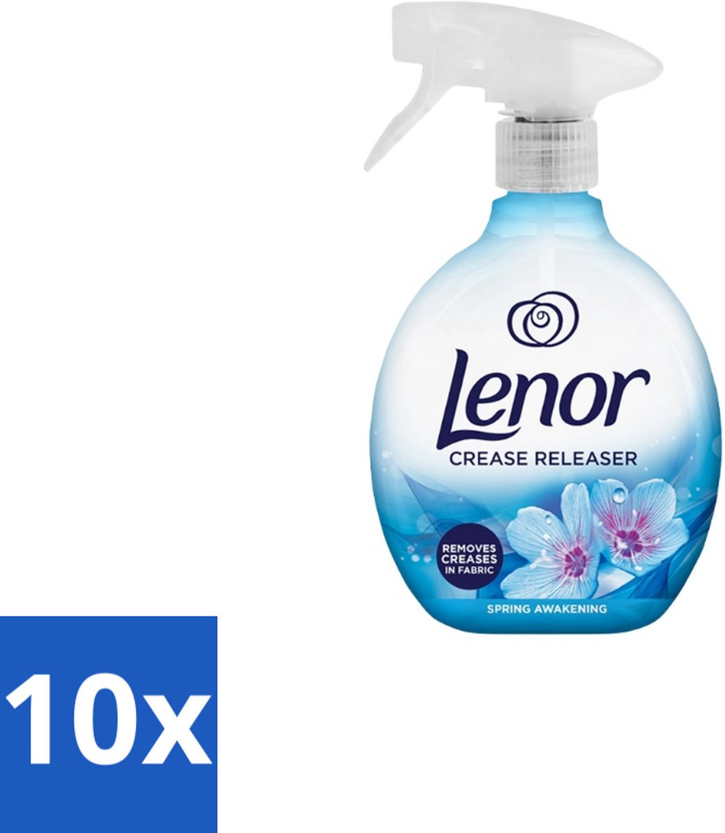 10 x Lenor – Crease Releaser Spray – Spring Awakening – Kreukverwijderaar & Textielverfrisser – 500 ml - Kreukverwijderaar - Textielverfrisser - Stofverfrisser - Stofverzorging - Stofverzorging