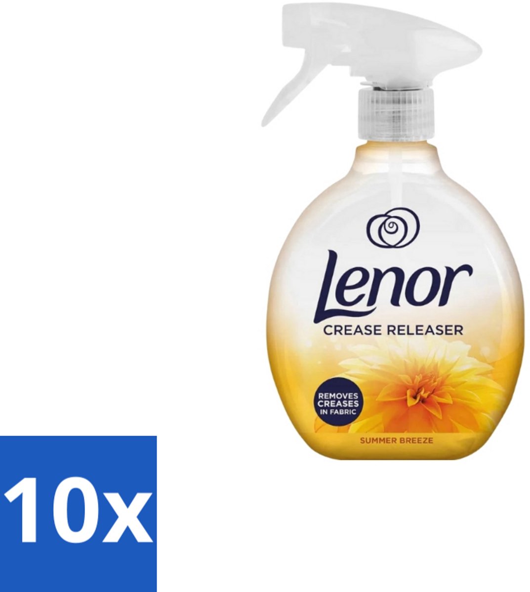 10 x Lenor – Crease Releaser Spray – Summer Breeze – Kreukverwijderaar & Textielverfrisser – 500 ml - Kreukverwijderaar - Textielverfrisser - Kleding Creëren - Katoen - Linnen