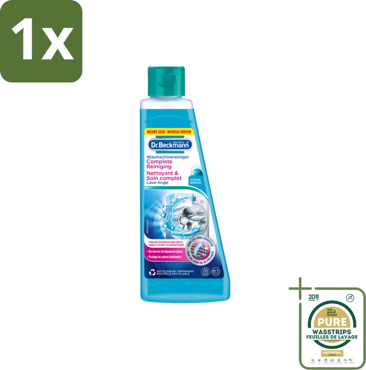 1 x Dr.Beckmann - Wasmachinereiniger - Ocean Breeze - Anti-Kalk - 250 ml- Wasmachine Reinigen - Kalk Verwijderen - Wasmachine Reinigingsmiddel - Anti-kalk - Wasmachine Geur