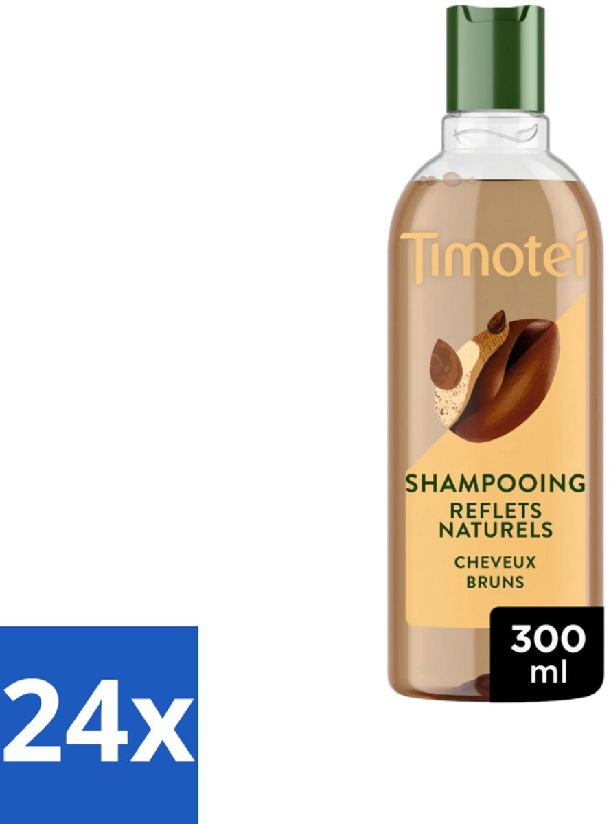 24 x Timotei - Shampoo - Intens Bruin - 300 ml - Bruin Haar Shampoo - Henna Shampoo - Natuurlijke Shampoo - Siliconen Shampoo - Duurzame Shampoo