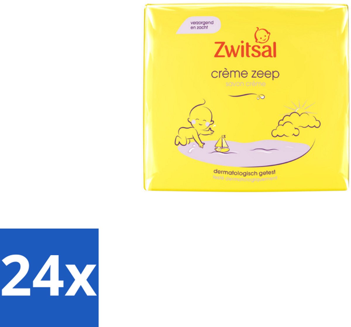 24 x Zwitsal - Babyverzorging - Crème Zeep - Milde & Voedende Reiniging - 180 g - Babyzeep - Babyhuid - Milde Reiniging - Voedende Zeep - Zwitsal