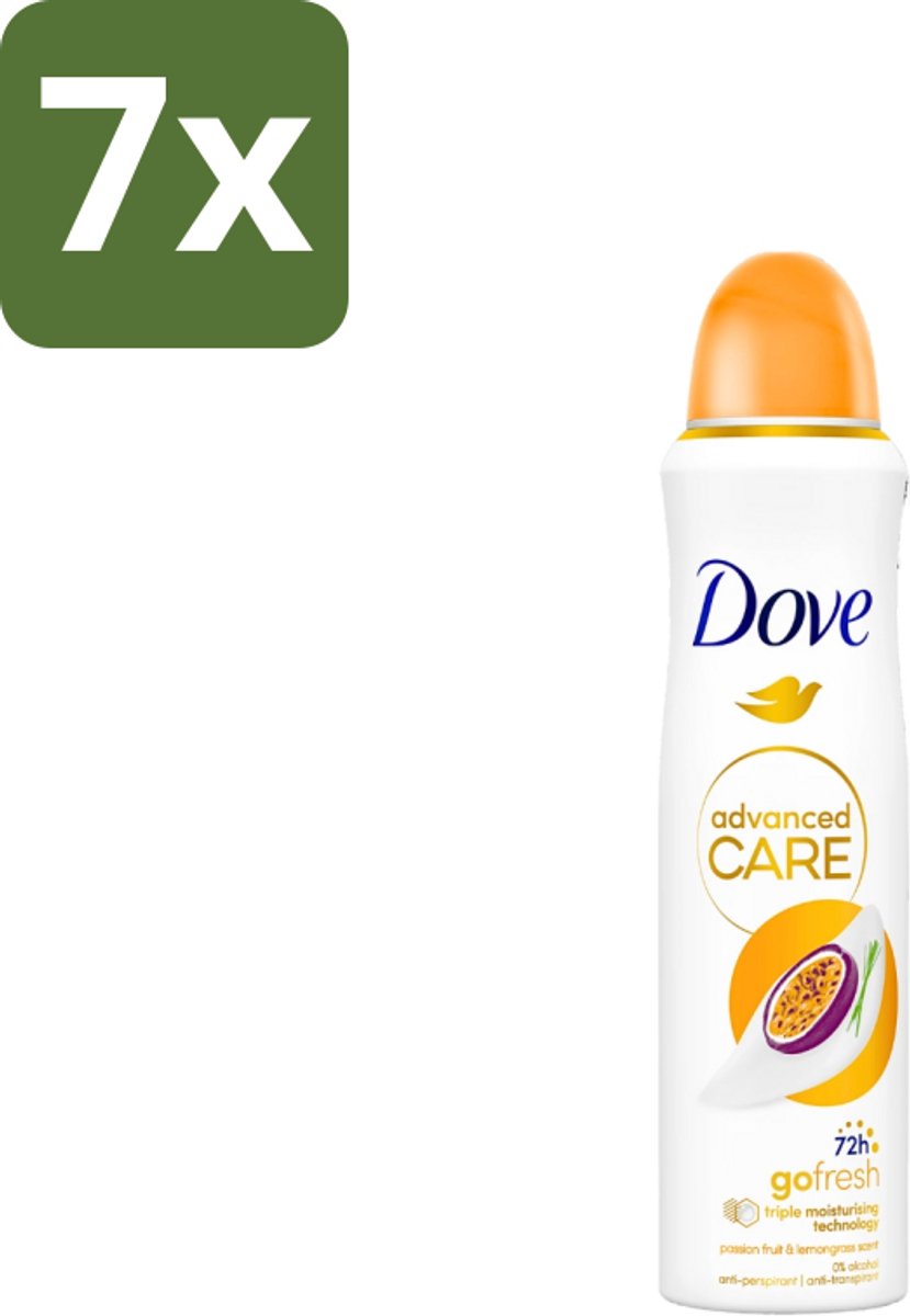 7 x Dove - Deospray - Passievrucht & Citroengras - 150 ml - Dove Deospray - Passievrucht En Citroengras - Transpiratie Bescherming - Oksel Verzorging - Alcoholvrije Deospray