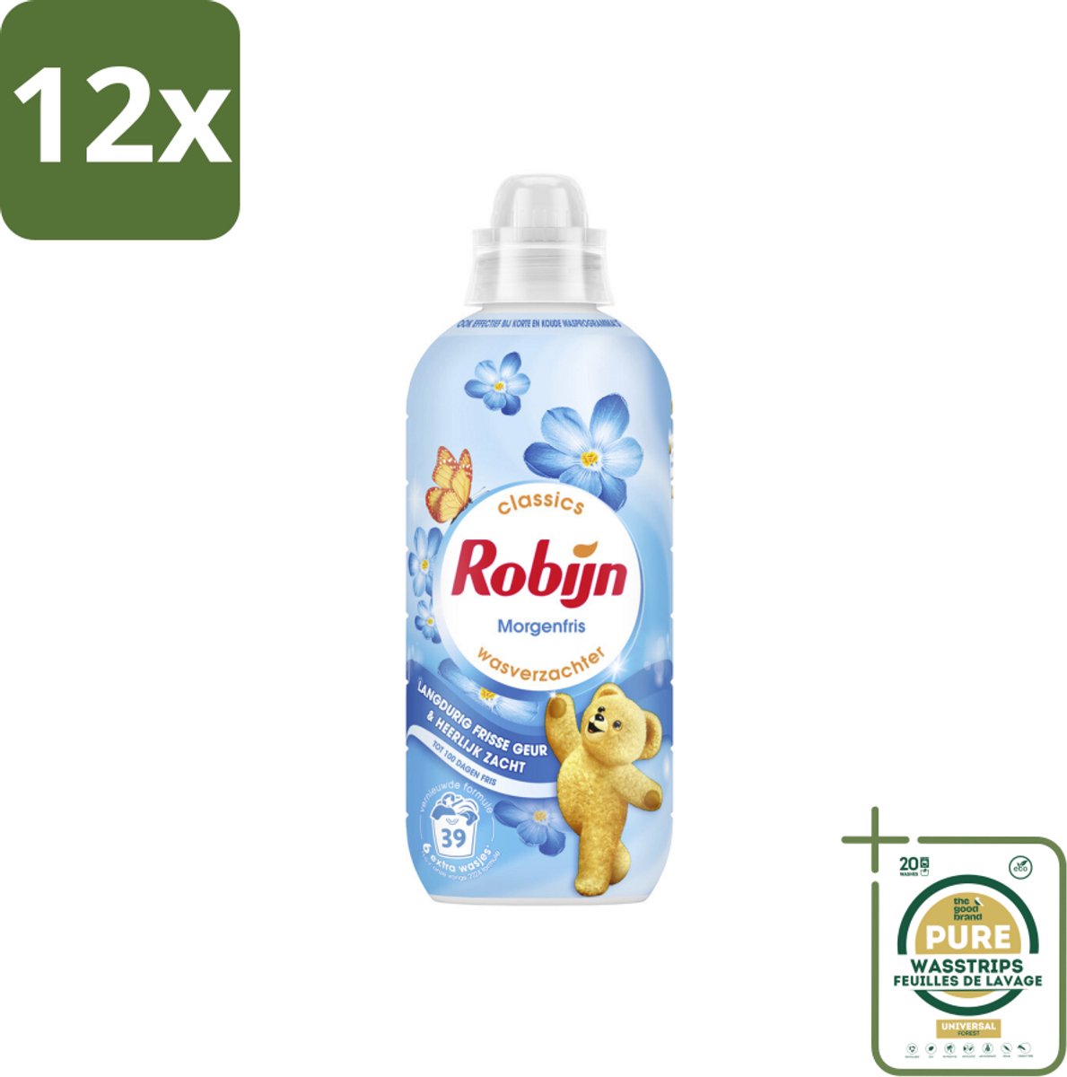 Robijn – Wasverzachter – Morgenfris – 780 ml - Voordeelverpakking - 12 stuks - Kleding verzachter - Frisse geur