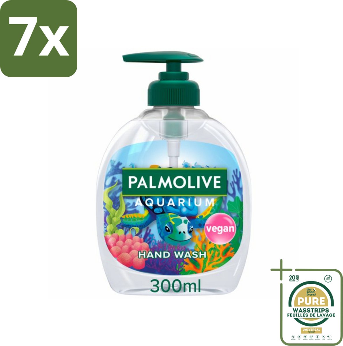 7 x Palmolive Handzeep Aquarium 300 ml - Grootverpakking - Aquarium Handzeep - Natuurlijke Handzeep - Vegan Handzeep - PH-neutraal Handzeep - Zachte Handzeep