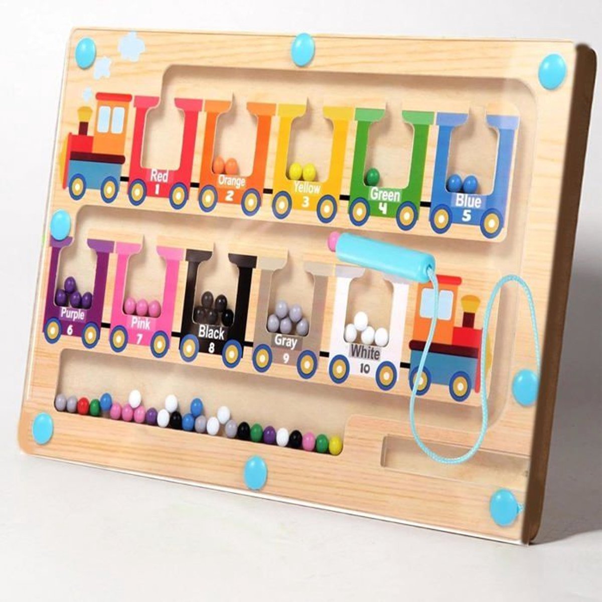 Magnetisch doolhofspeelgoed voor kinderen van 3 jaar en ouder, Montessori hout, leren kleuren en cijfers, cadeau
