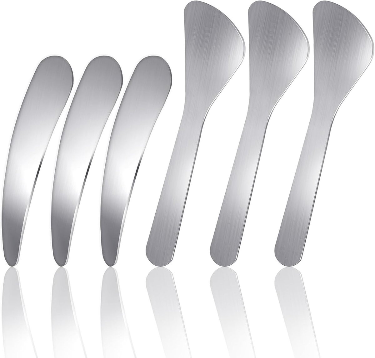 Set van 6 RVS Spatels voor Cosmetica - Herbruikbare Mini Spatels voor Gezichtsmaskers, Crème en Blenden - Ideaal voor Huidverzorging en Make-up Toepassingen