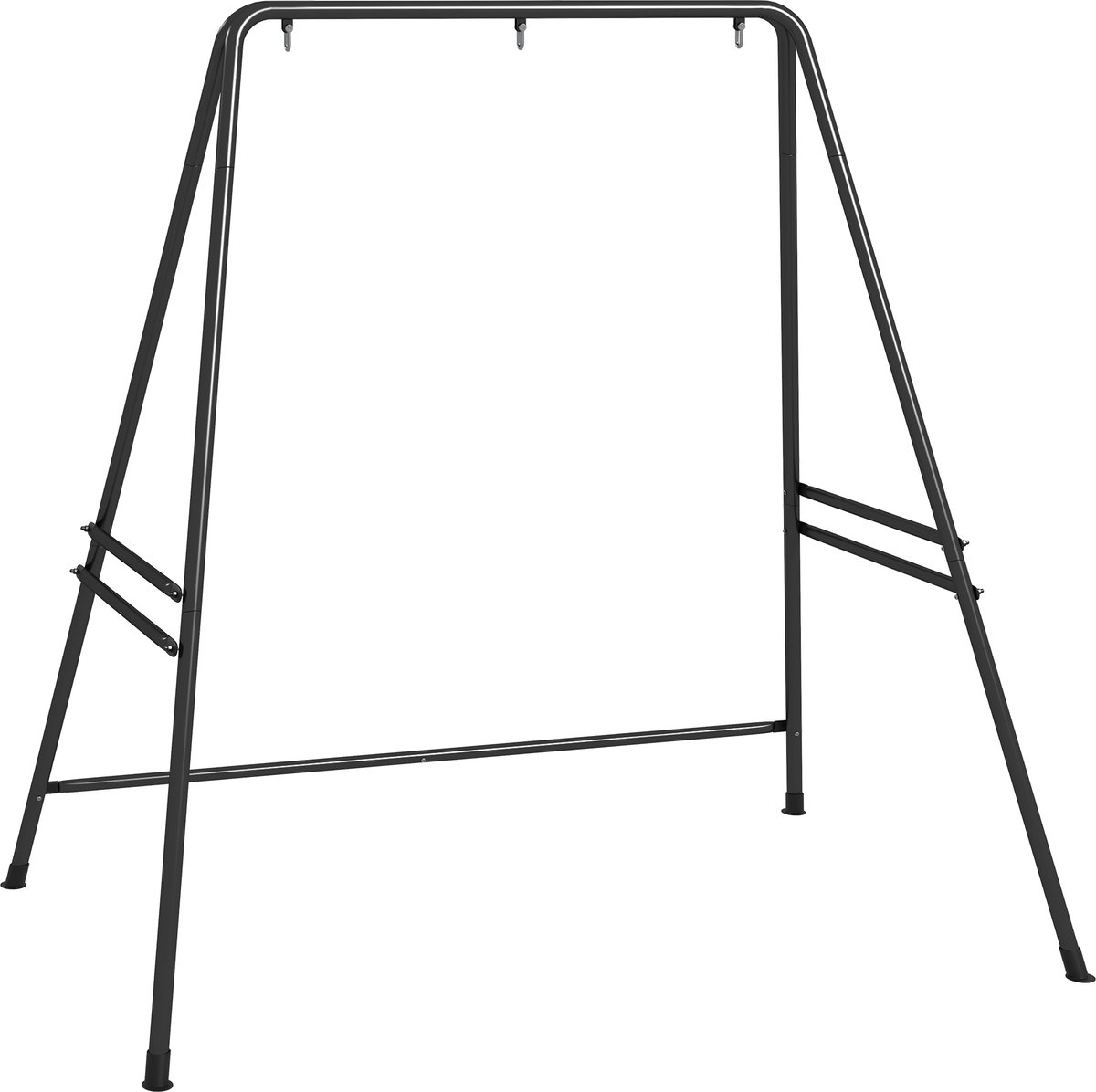 Hangstoelframe-robuust en weerbestendig-voor binnen en buiten-tot 150 kg-staal-178 x 143 x 180 cm-zwart
