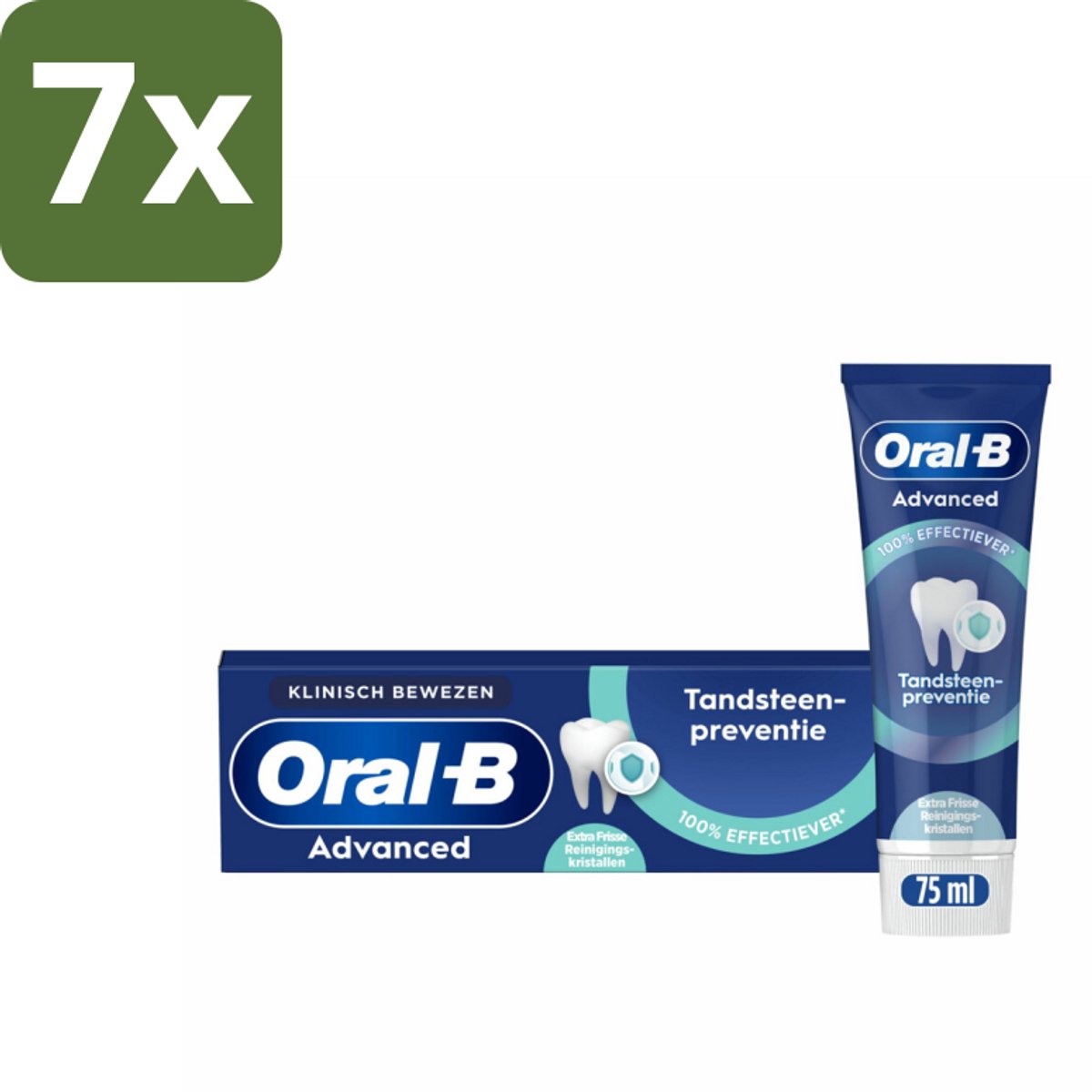 Oral-B - Professional – Tandpasta – Tandsteencontrole – Reinigingskristallen – 75 ml - Bulkverpakking - 7 stuks