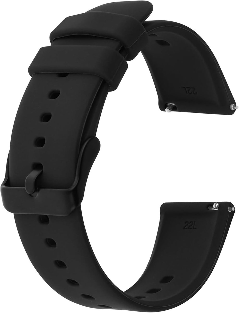 Siliconen Horlogeband met Snelle Bevestiging | Waterdicht en Zacht Rubber | Vervangbanden voor Smartwatch en Sporthorloge voor Mannen en Vrouwen met RVS Gesp